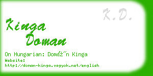 kinga doman business card